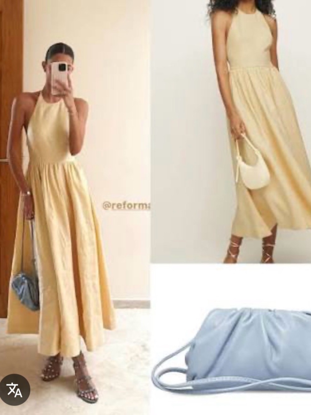 Reformation Percy Linen Dress (Parmesan - yellow) - Picture 3 of 8